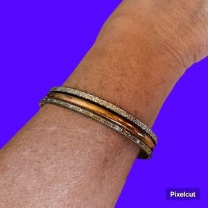 VTG Set of Three Thin Dainty Metal Bangle Bracelets